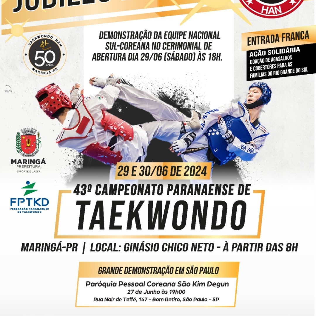 Paranaense de Taekwondo: Celebrando 50 Anos em Maringá