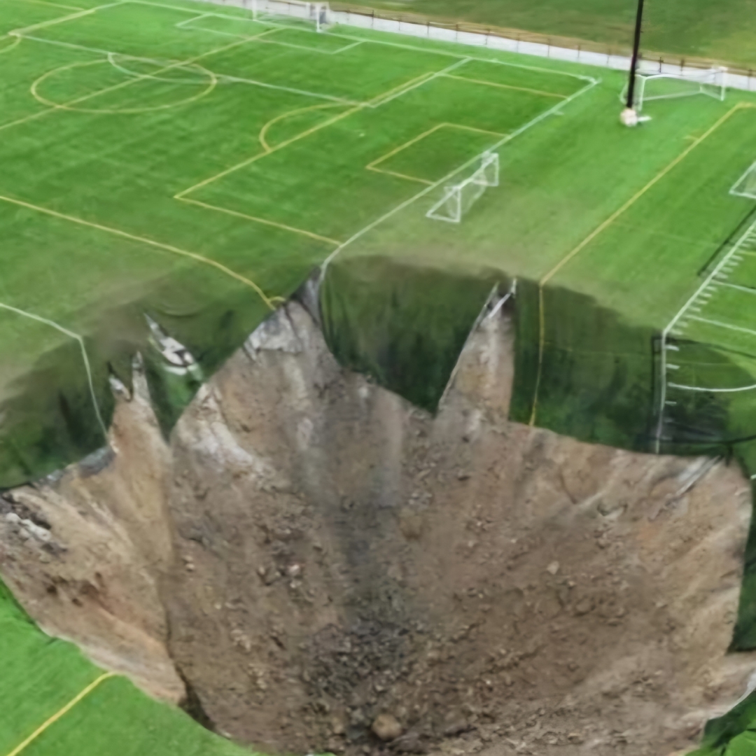 Abismo surge em campo de futebol: Descubra o que provocou.