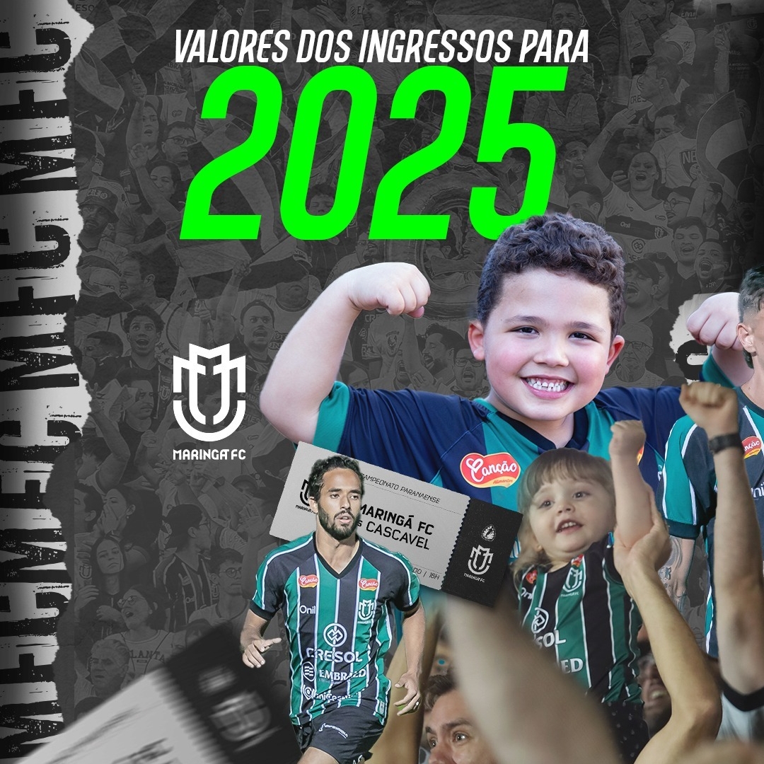 Maringá Futebol Clube divulga valores dos ingressos para 2025